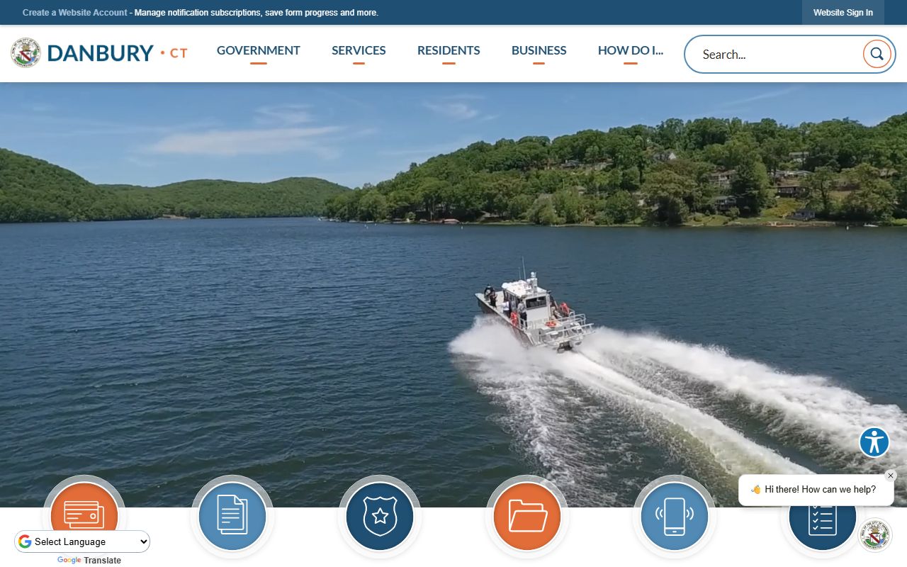 Danbury Police Department building for warrant records