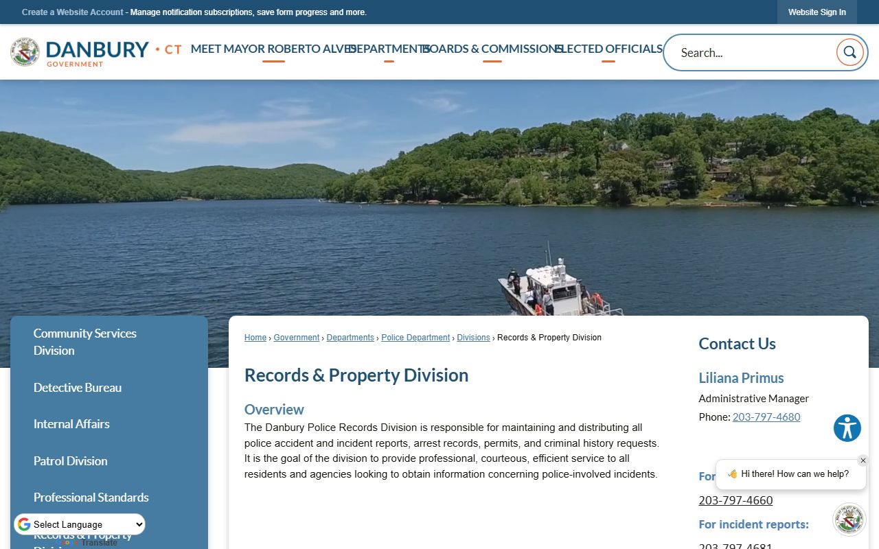 Danbury court records access for warrant searches