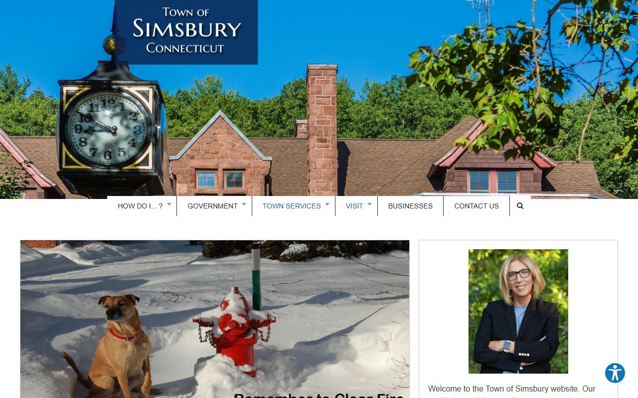 Simsbury Police Department building for warrant record services