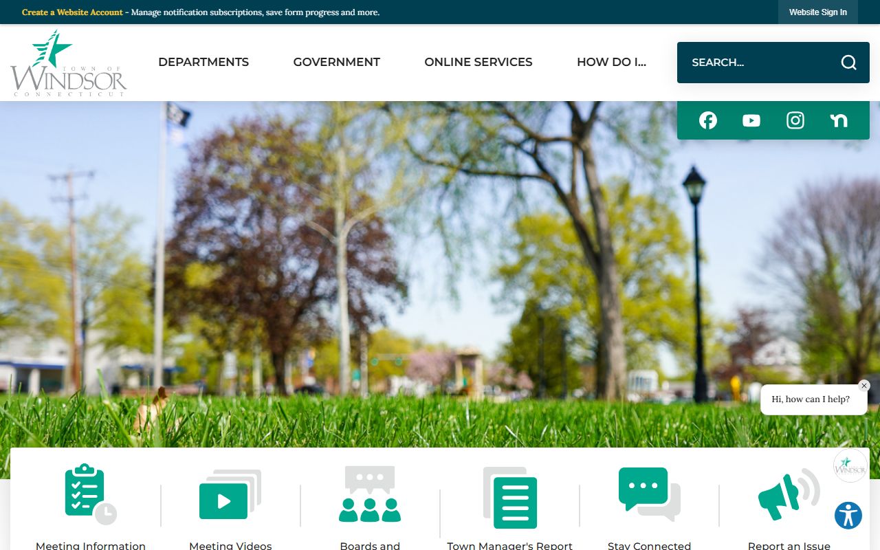 Windsor Police Department and Town Hall for warrant records